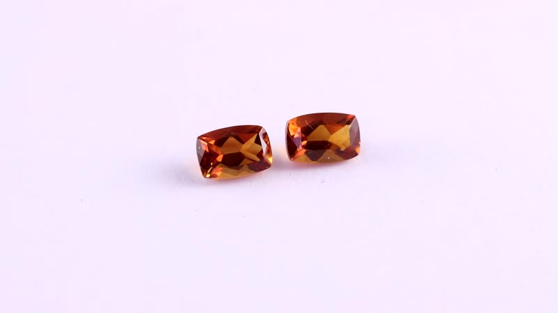 AA Santa Ana Madeira Citrine Set of 2 (Cush 6x4 mm) 0.90 ctw Loose Gemstone