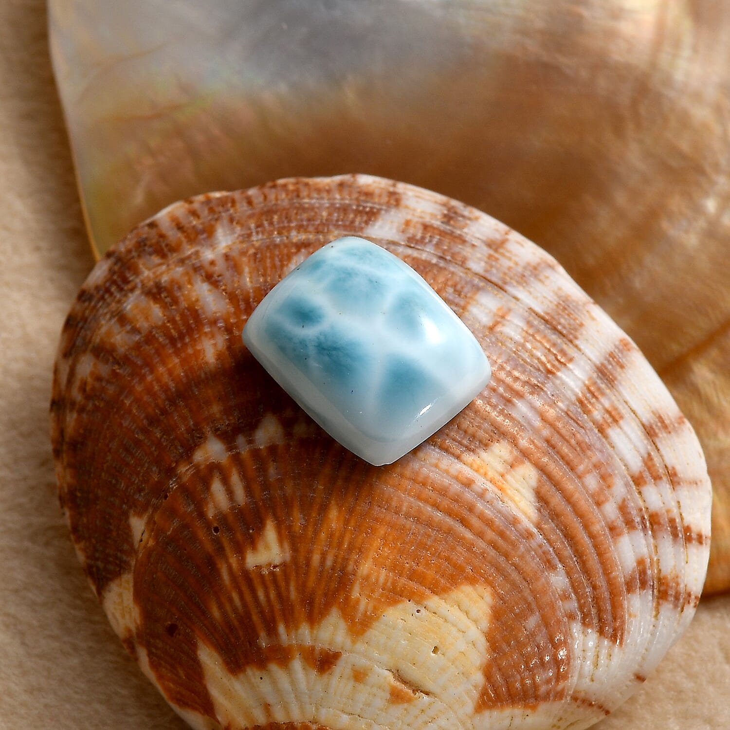 Larimar (Cush 11x9 mm) 4.18 ctw Loose Gemstone