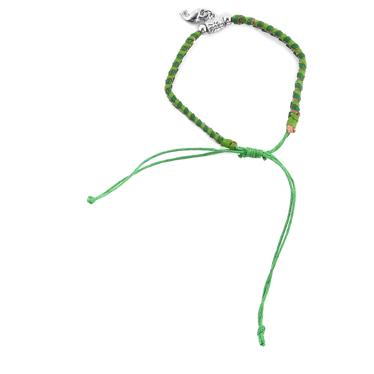 Set of 10 Multi Color Leather Friendship Bracelets with Charms (Adjustable) image number 2