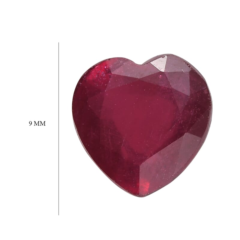AA Niassa Ruby (FF) (Hrt 9 mm) 3.30 ctw Loose Gemstone