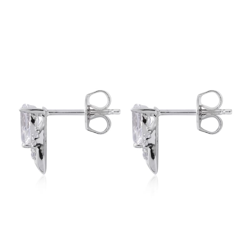 Lab Created White Sapphire Earrings in Sterling Silver