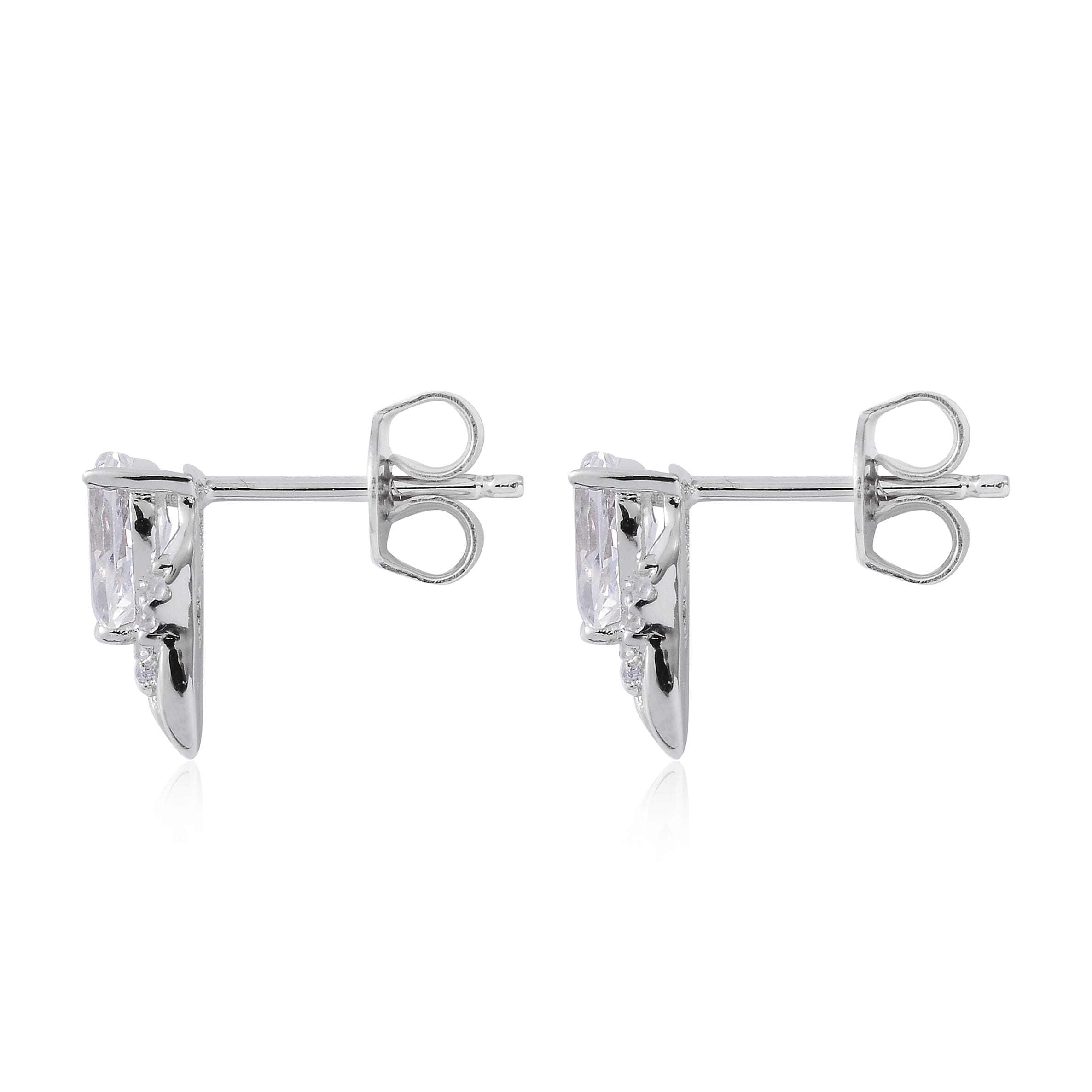 Lab Created White Sapphire Earrings in Sterling Silver