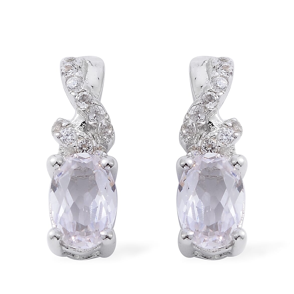 Lab Created White Sapphire Earrings in Sterling Silver