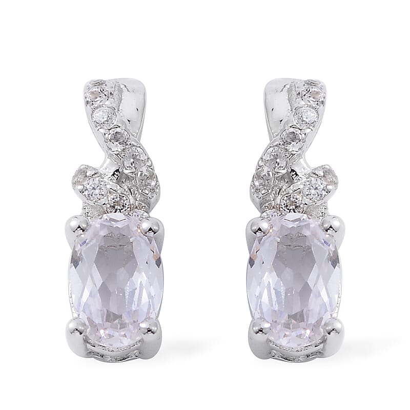 Lab Created White Sapphire Earrings in Sterling Silver