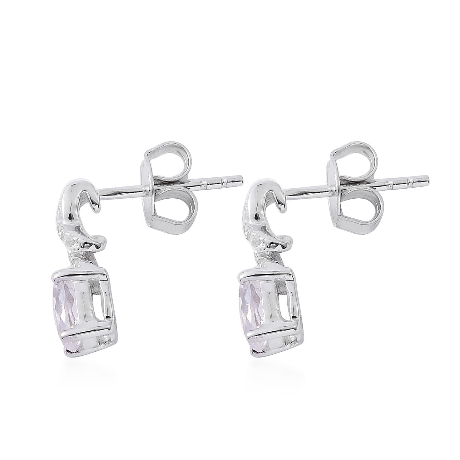 Lab Created White Sapphire Earrings in Sterling Silver