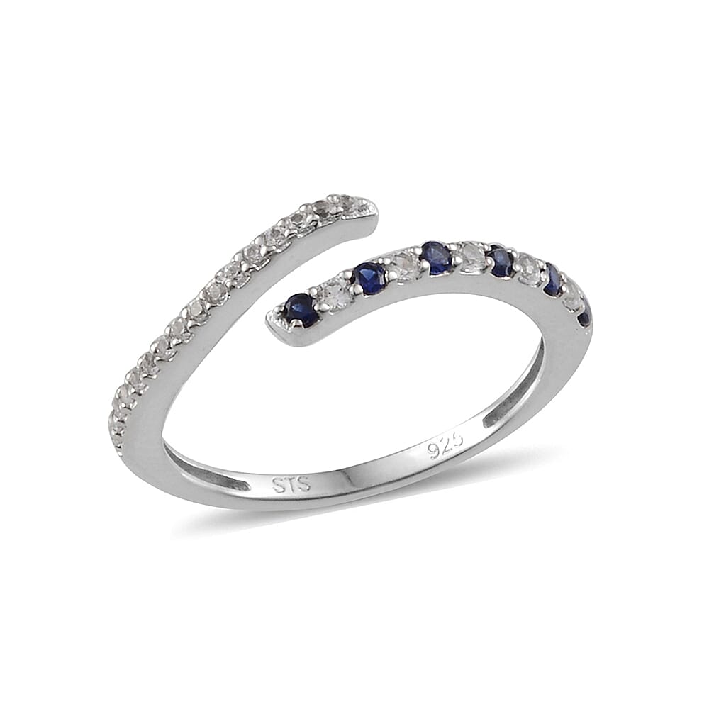 Lab Created White Sapphire Ring in Sterling Silver (Size 7.0)