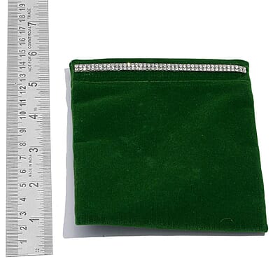 Green Chroma, Austrian Crystal Charm Stretch Bracelet and Earrings in Silvertone and Stainless Steel with Velvet Pouch