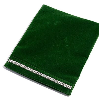 Green Chroma, Austrian Crystal Charm Stretch Bracelet and Earrings in Silvertone and Stainless Steel with Velvet Pouch