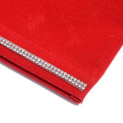 Red and Orange Chroma, Austrian Crystal Charm Stretch Bracelet and Earrings in Silvertone and Stainless Steel with Velvet Pouch