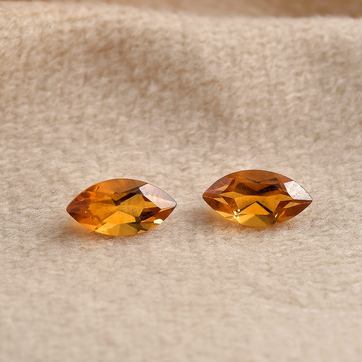 Santa Ana Madeira Citrine Set of 2 (Mrq 8x4 mm) 0.97 ctw Loose Gemstone