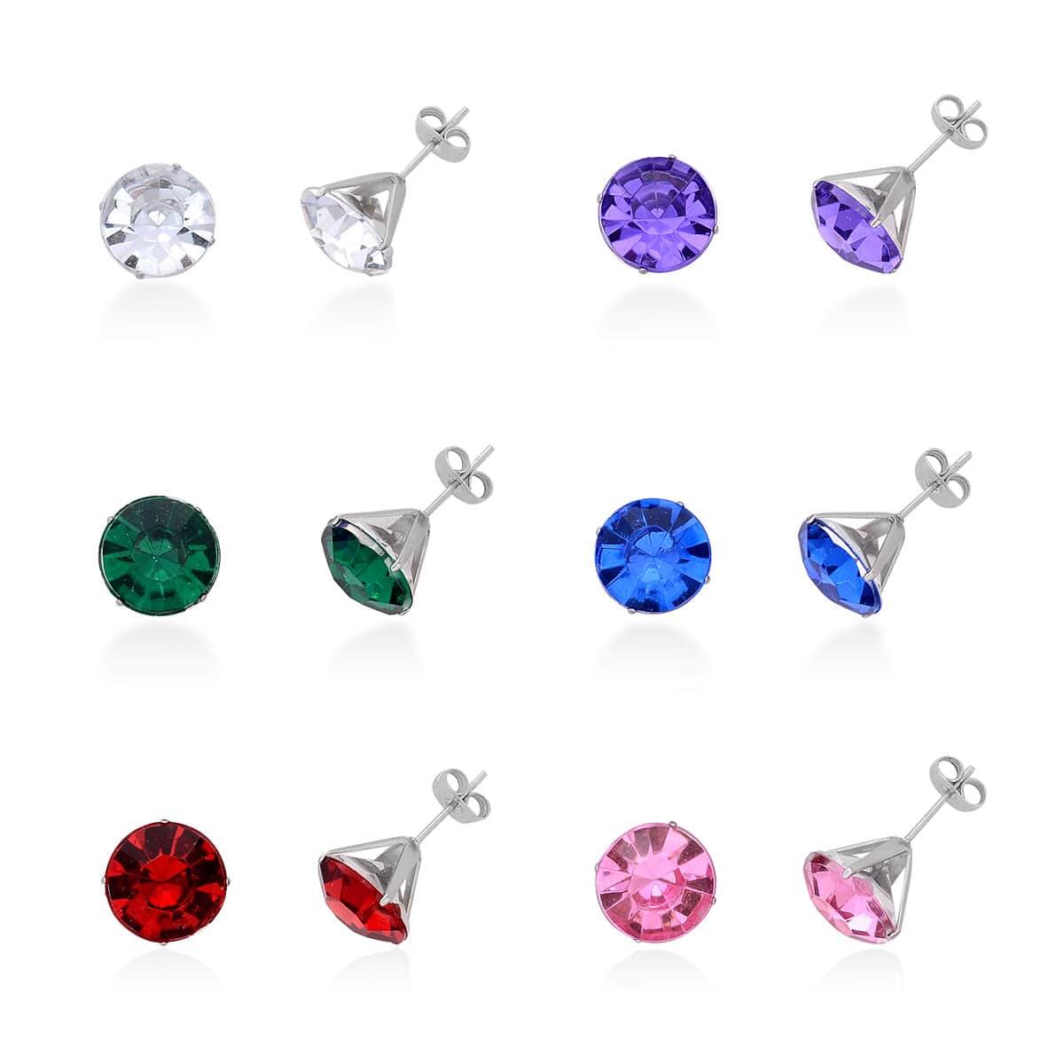 Free Gift Multi Color Acrylic Set of 6 Earrings in Stainless Steel image number 0