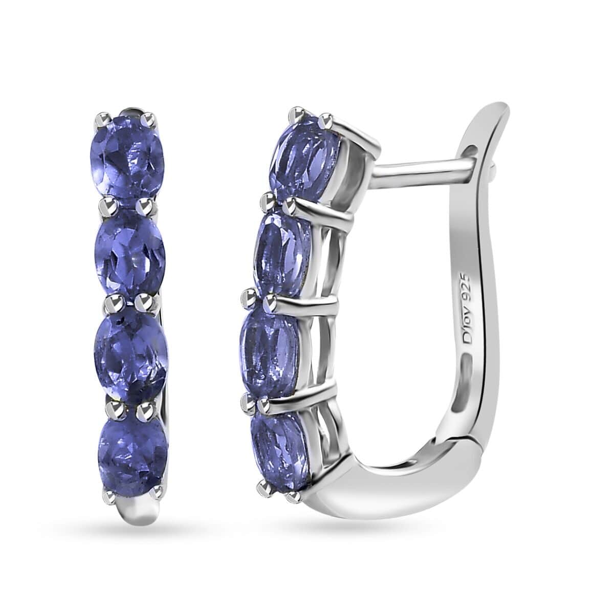 Tanzanite 1.35 ctw Earrings in Platinum Over Sterling Silver image number 0