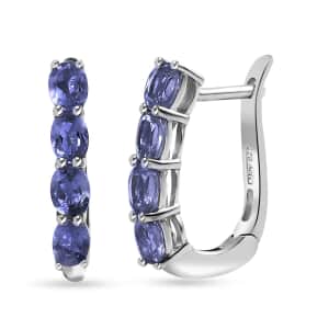 Tanzanite 1.35 ctw Earrings in Platinum Over Sterling Silver