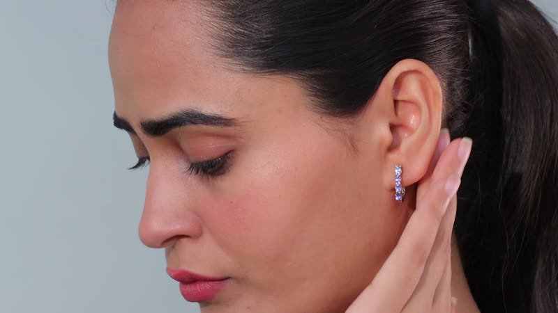 Tanzanite Earrings in Platinum Over Sterling Silver 1.35 ctw