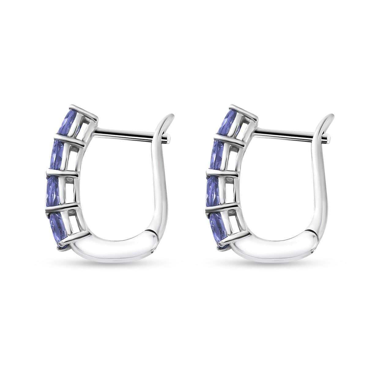 Tanzanite 1.35 ctw Earrings in Platinum Over Sterling Silver image number 3