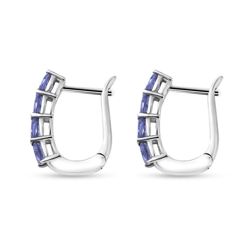 Tanzanite 1.35 ctw Earrings in Platinum Over Sterling Silver