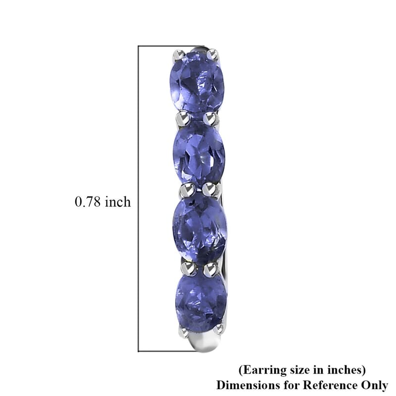 Tanzanite 1.35 ctw Earrings in Platinum Over Sterling Silver