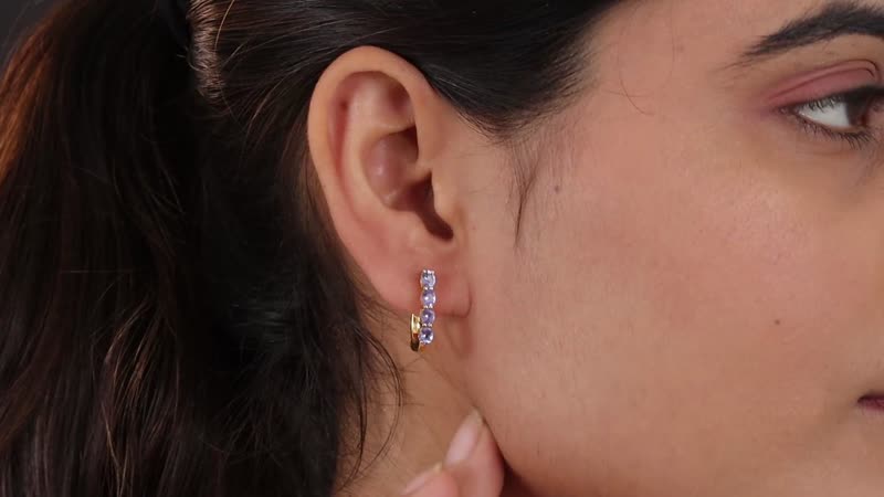 Tanzanite Earrings in 14K YG Over Sterling Silver 1.35 ctw