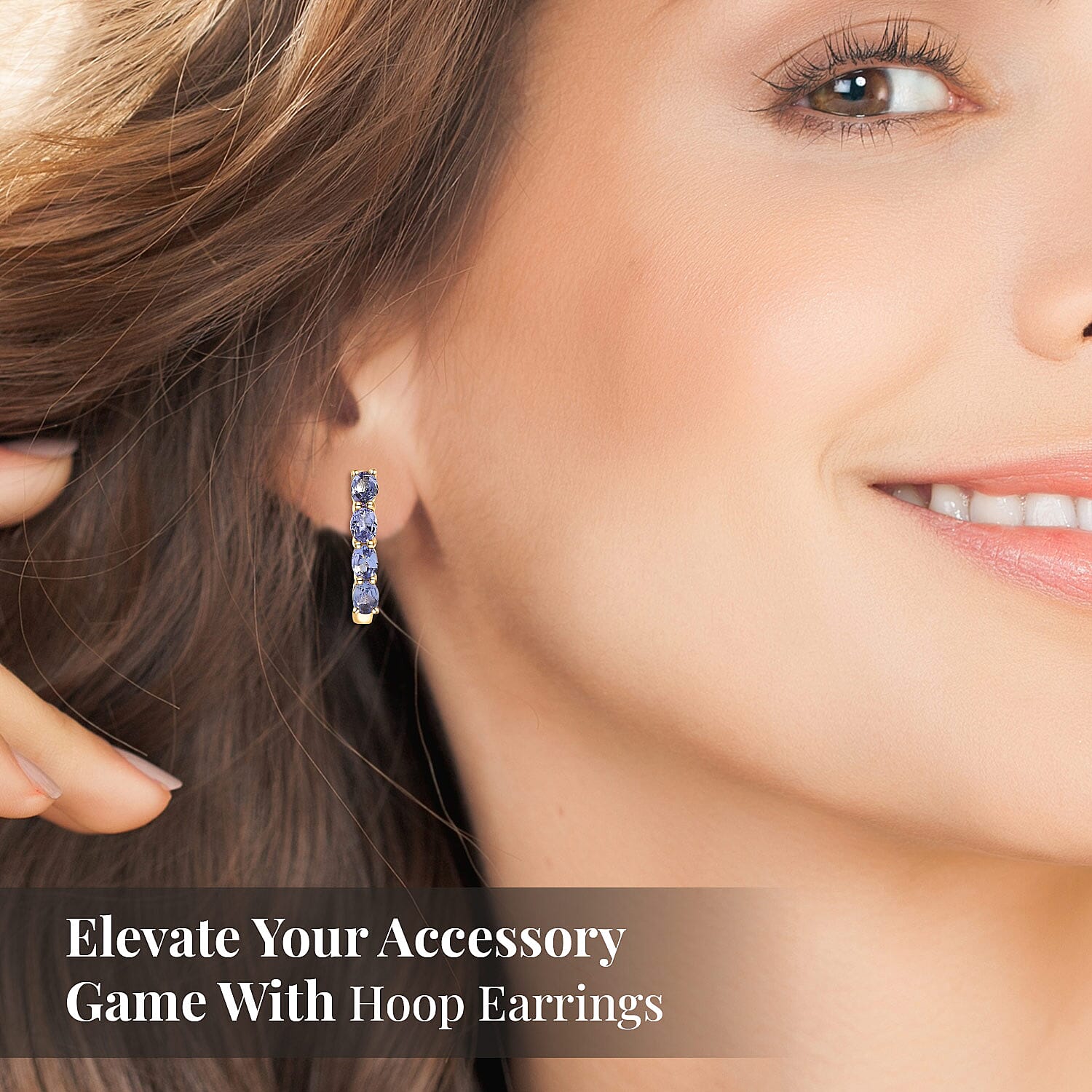 D'Joy Tanzanite 1.15 ctw Huggie Hoop Earrings in 14K YG Over Sterling Silver