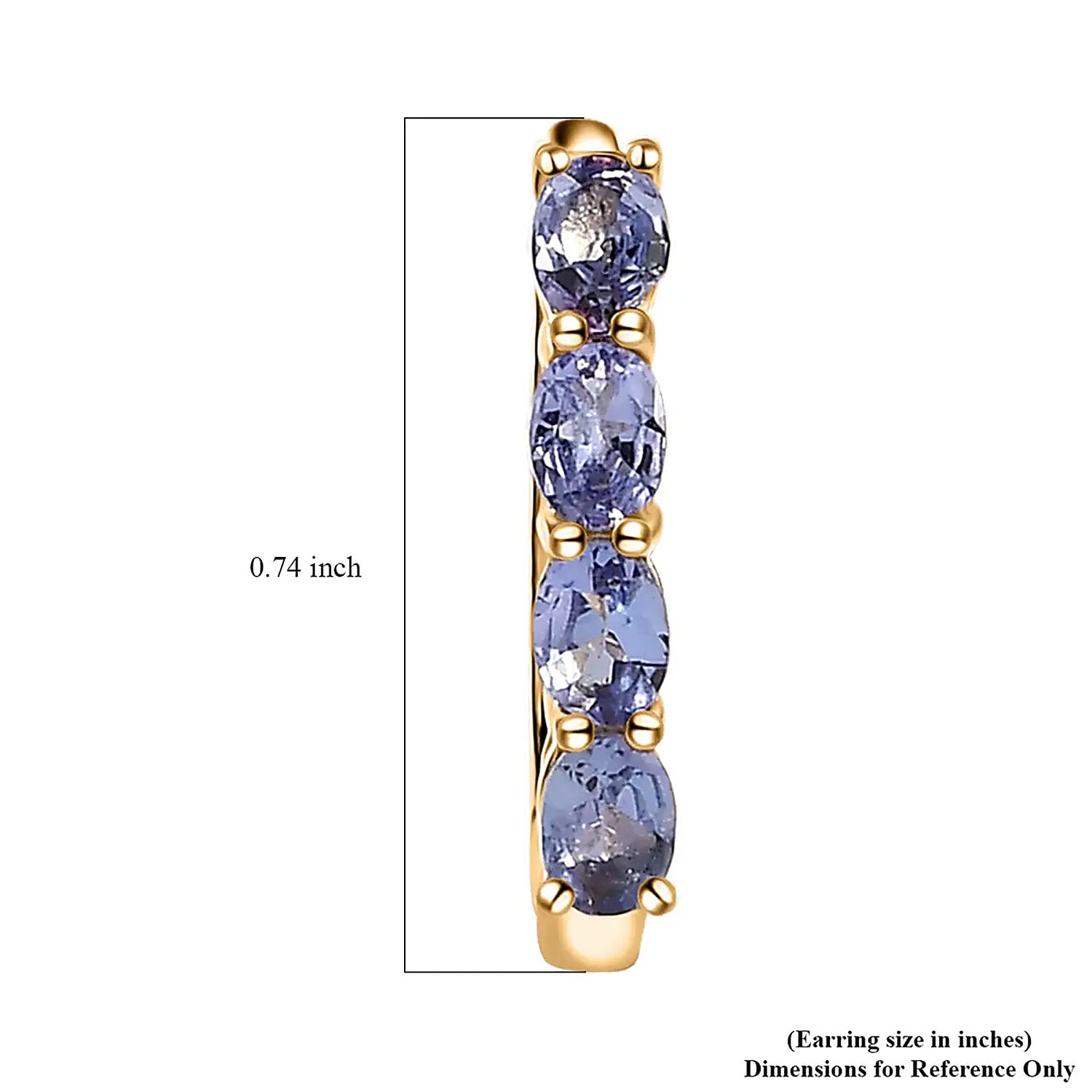 D'Joy Tanzanite 1.15 ctw Huggie Hoop Earrings in 14K YG Over Sterling Silver