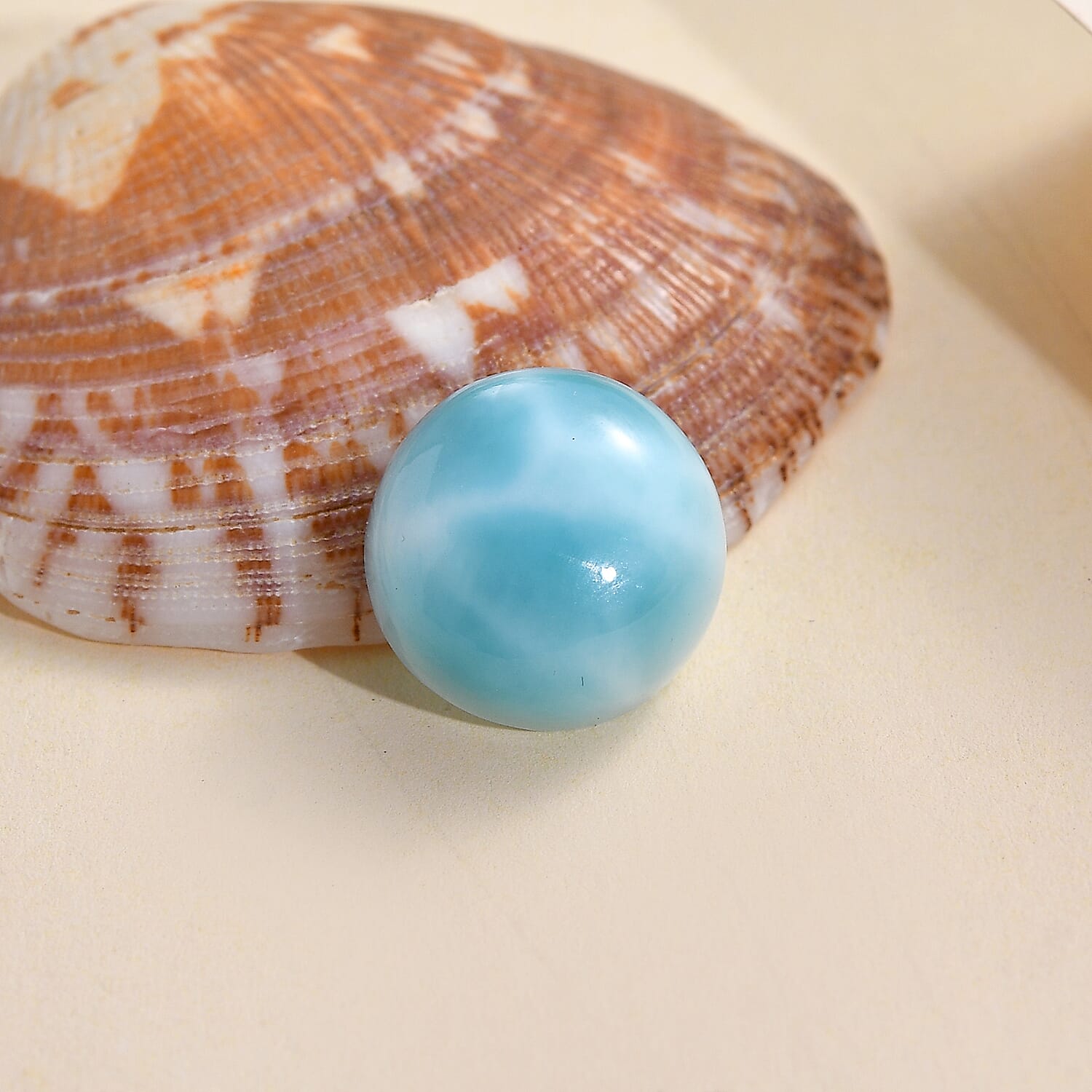 AA Larimar (Rnd 11 mm) 4.32 ctw Loose gemstone