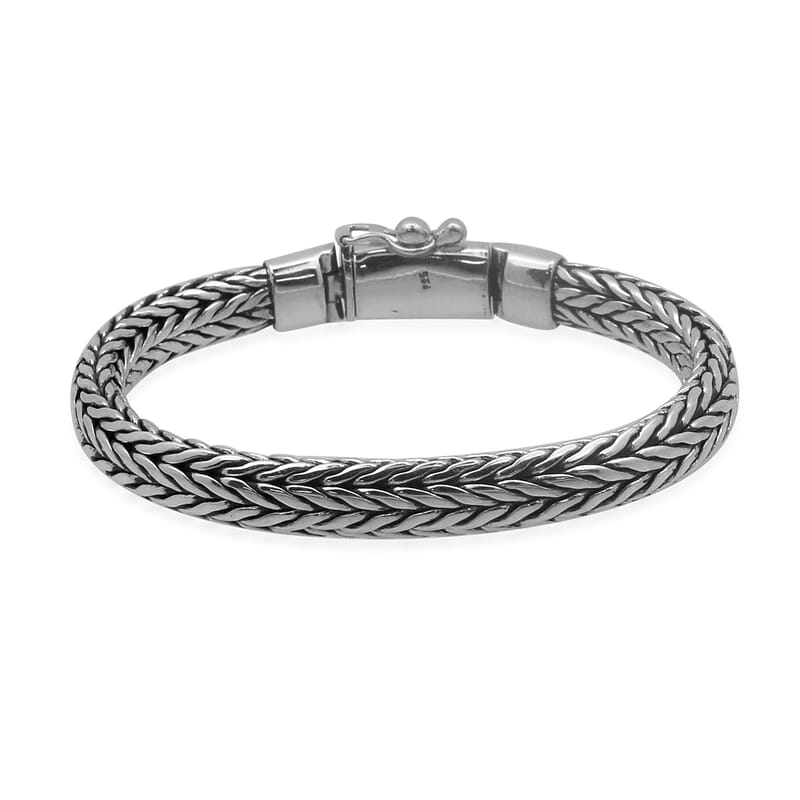 Bali Legacy Collection Tulang Naga Bracelet in Sterling Silver Nickel Free (7.5 in, 8.5 mm, 46 g)