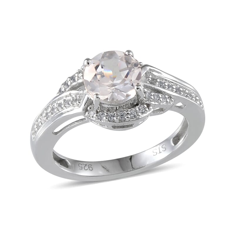Created White Sapphire Sterling Silver Ring (Size 7) TGW 1.485 Cts. TGW 1.49 Cts.