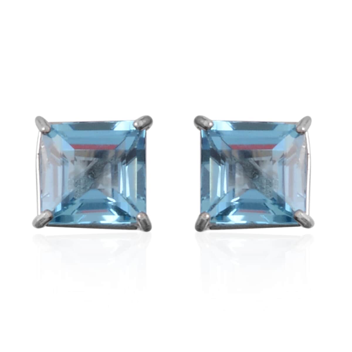 10K White Gold Swiss Blue Topaz Earrings 2.80 ctw image number 0