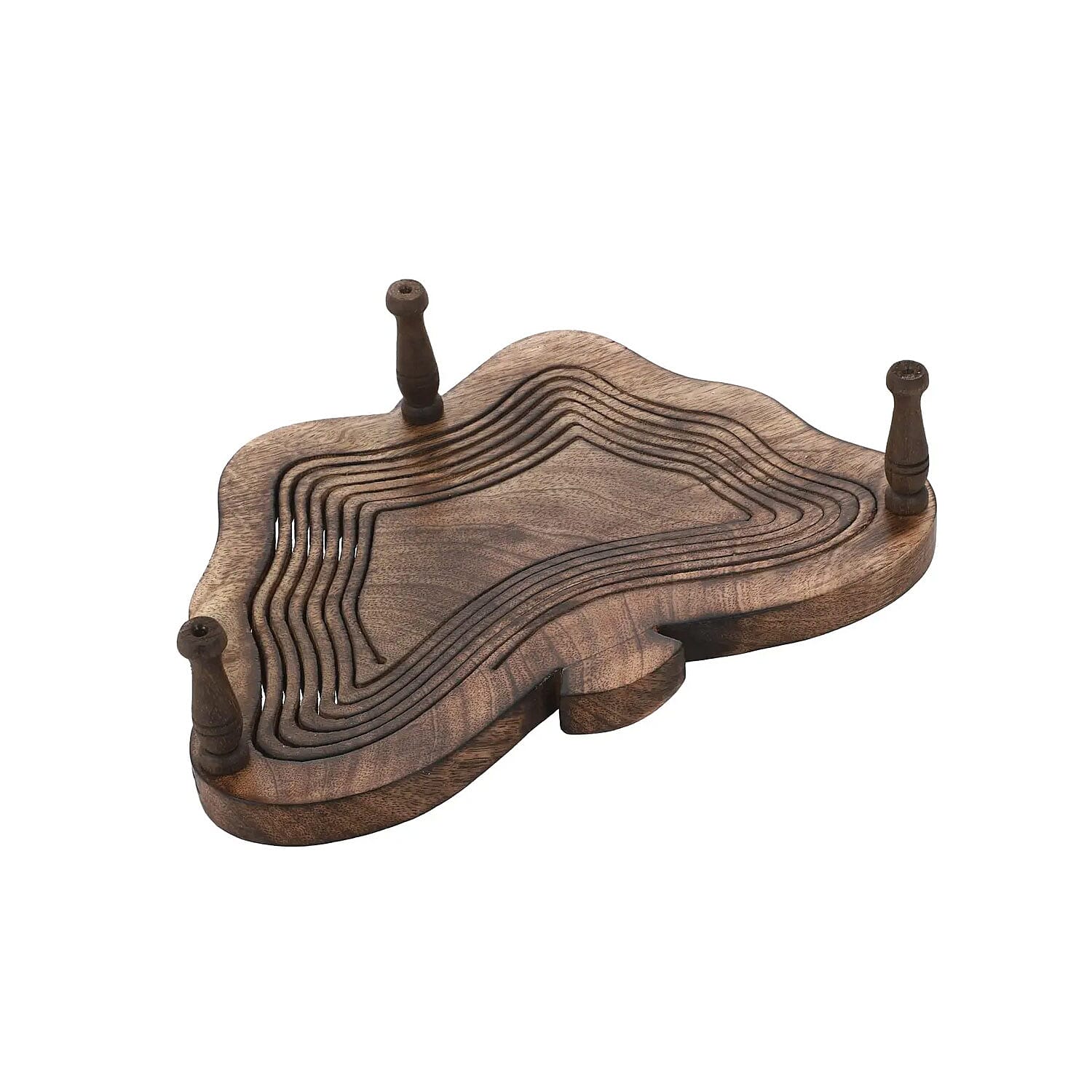 Butterfly Shape Hand Carved Mango Wood Spring Tray with Small Legs | Small Wooden Serving Tray for Party | Fruit or Dry Fruit Tray