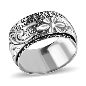 BALI LEGACY Sterling Silver Spinner Ring,Fidget Rings for Anxiety,Stress Relieving Anxiety Ring Band 4.25 g (Size 7)