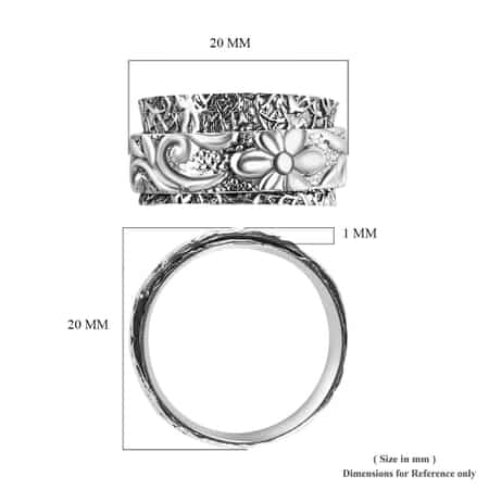 Artisan Crafted Spinner Ring in Sterling Silver 4.27 Grams image number 5
