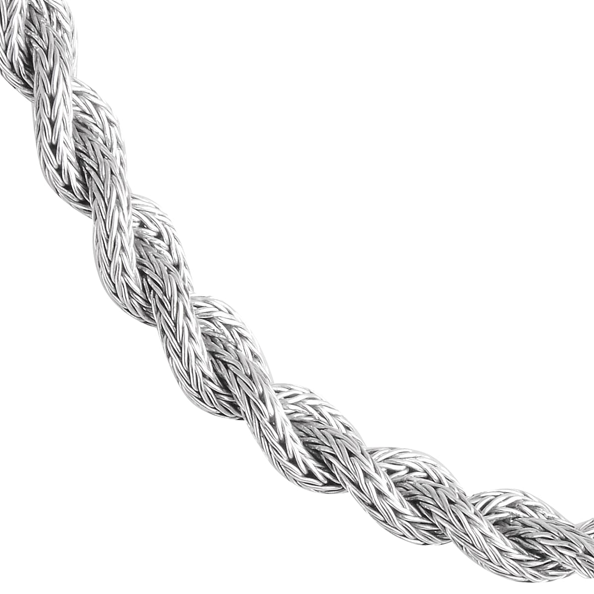 Sterling Silver Braided Tulang Naga Necklace (20 in, 60 g)