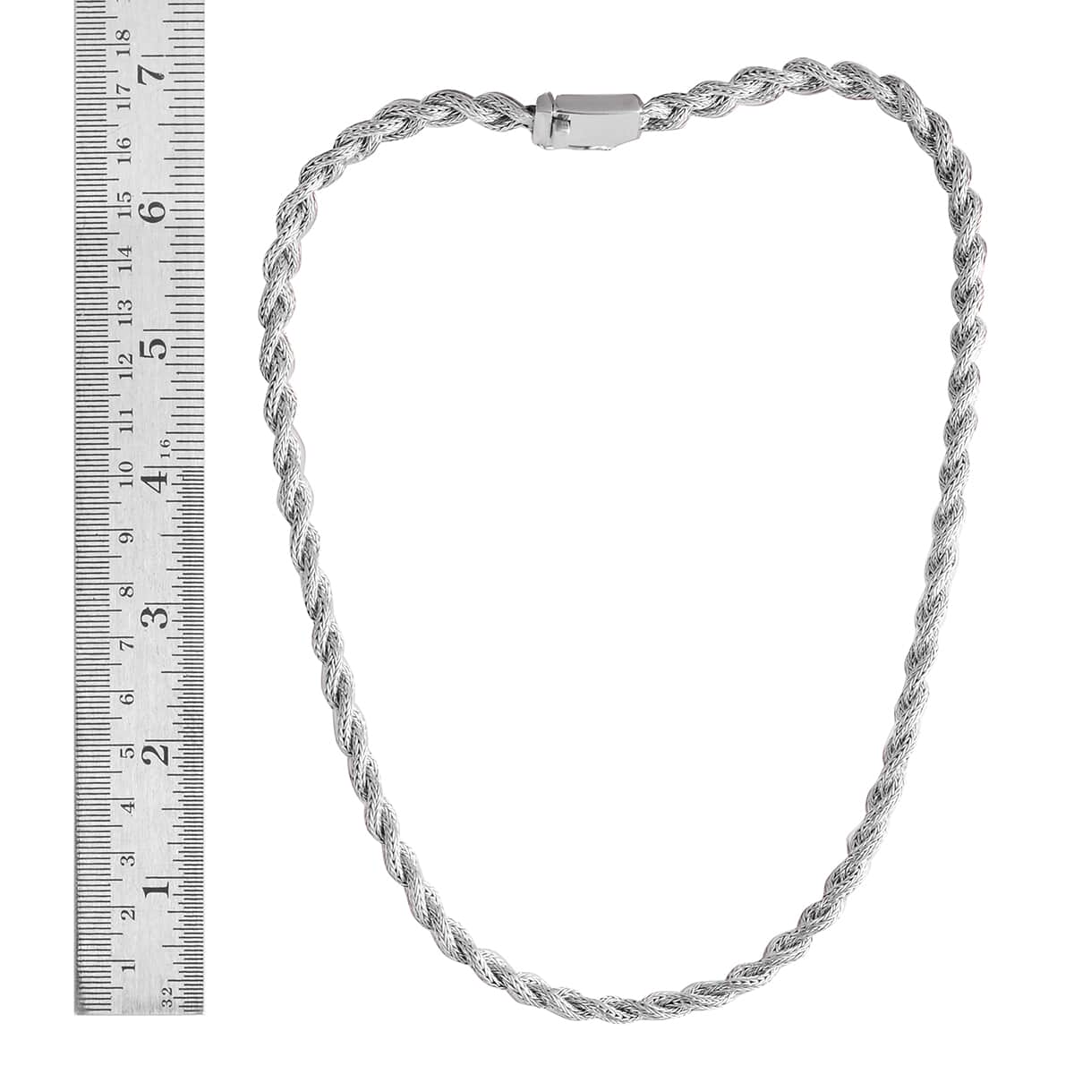 Sterling Silver Braided Tulang Naga Necklace (20 in, 60 g) image number 4