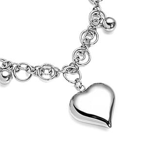 Heart Charm Necklace 24 inches in Stainless Steel