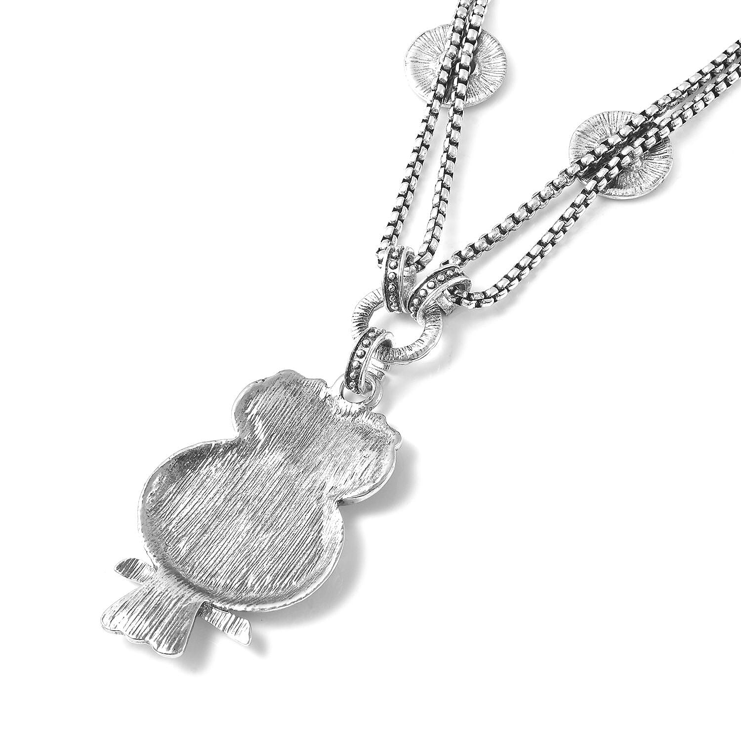 Abalone Shell Owl Necklace In Silvertone, Owl Pendant Necklace For Women, Abalone Shell Jewelry For Women
