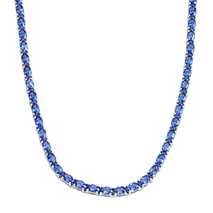 Tanzanite Platinum Over Sterling Silver Necklace (20 in) 24.00 ctw