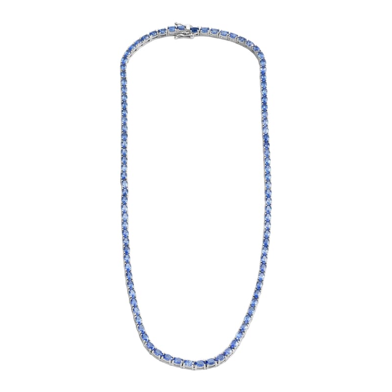 Tanzanite Platinum Over Sterling Silver Necklace (20 in) 24.00 ctw