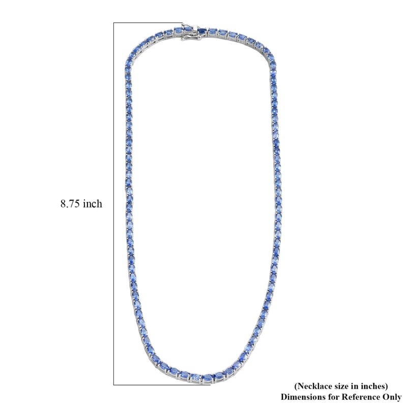 Tanzanite Platinum Over Sterling Silver Necklace (20 in) 24.00 ctw