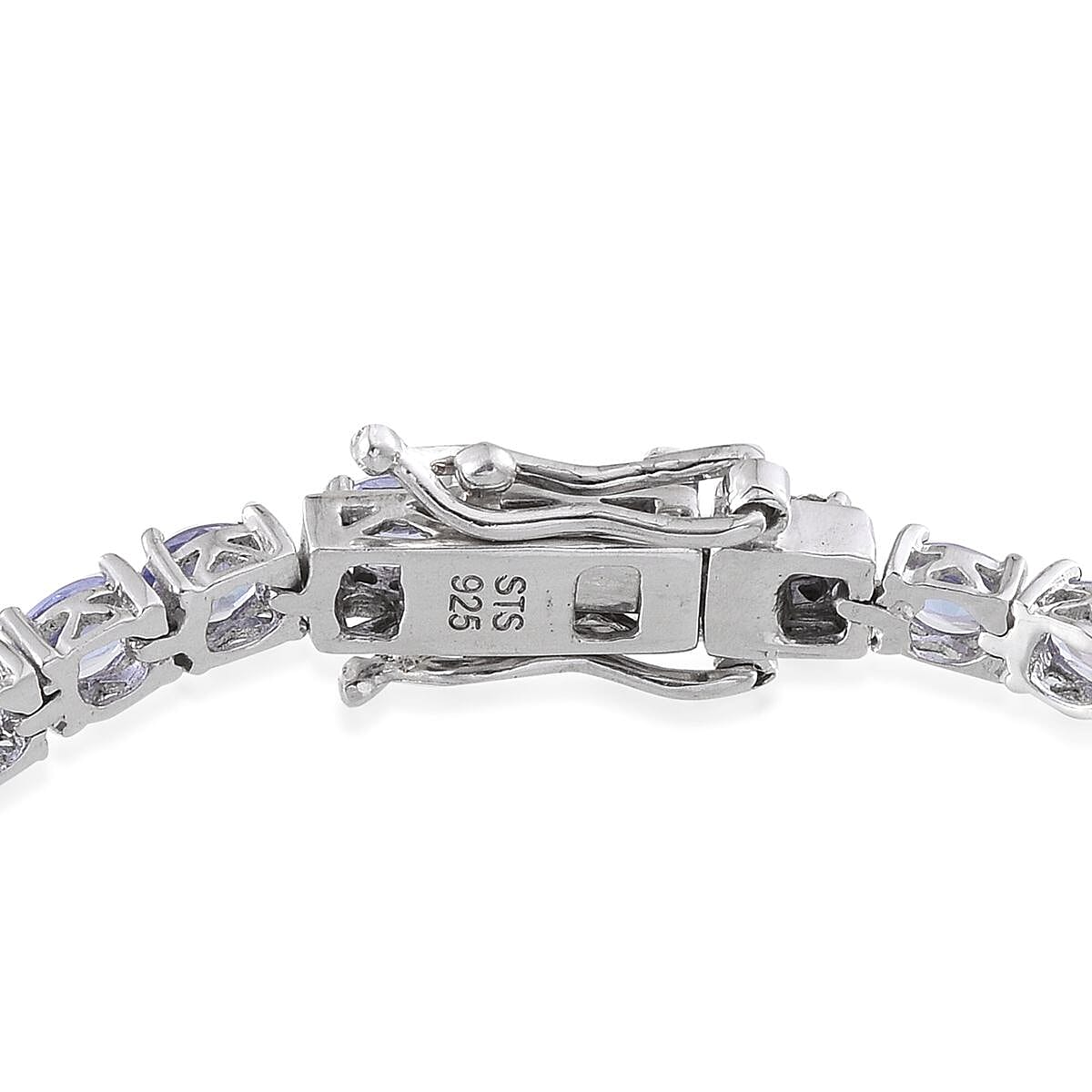 Tanzanite Platinum Over Sterling Silver Bracelet (7.50 In) TGW 8.250 cts. image number 2