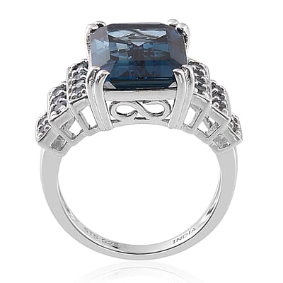 London Blue Topaz Ring in Sterling Silver (Size 7.0) 9.00 ctw