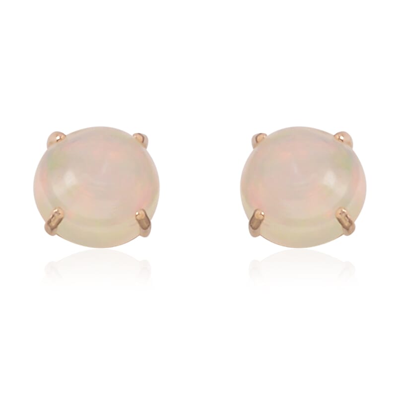 14K YG Ethiopian Welo Opal Earrings TGW 1.55 Cts.