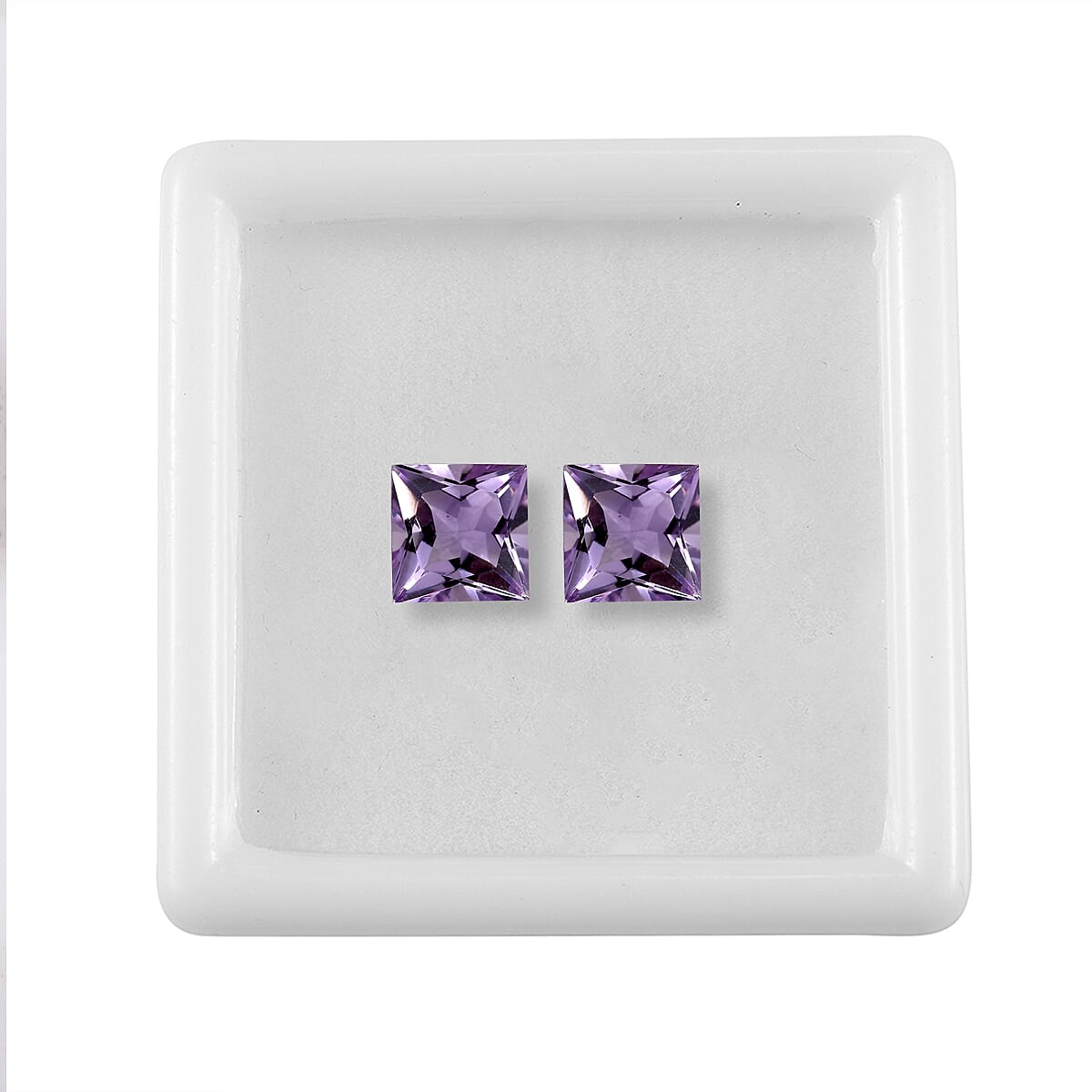 Princess Cut Rose De France Amethyst (Sqr 7 mm) 2.82 ctw Loose Gemstone