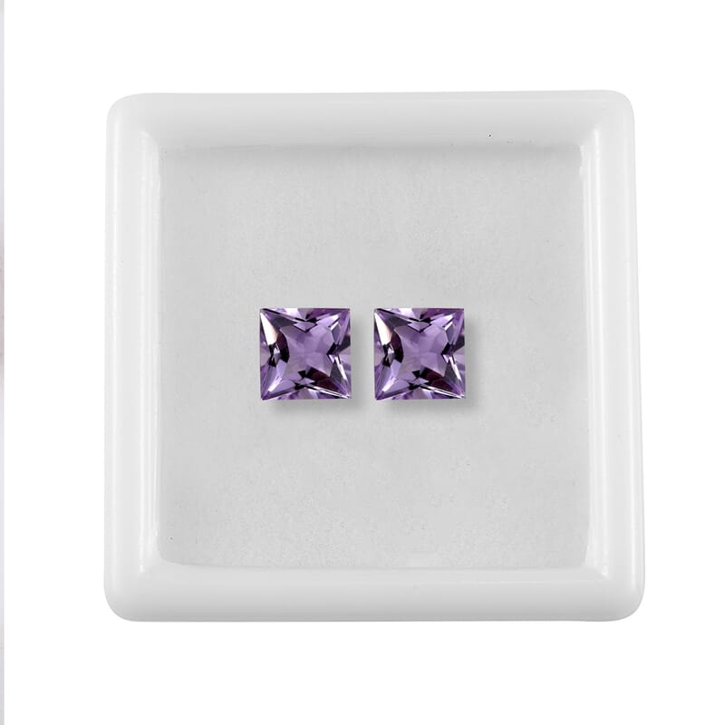 Princess Cut Rose De France Amethyst (Sqr 7 mm) 2.82 ctw Loose Gemstone