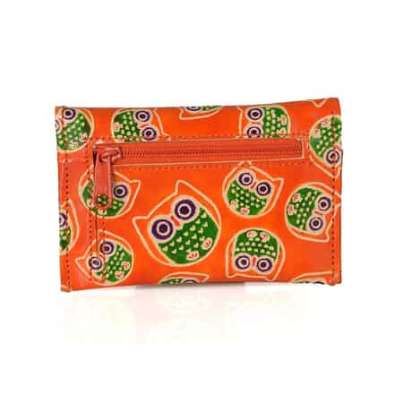 Orange Genuine Leather Owl Coin Pouch, Keychain and Wallet image number 3