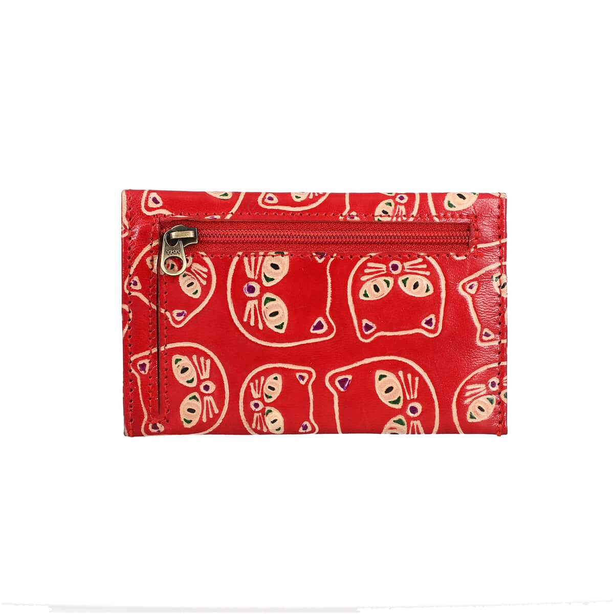Red Genuine Leather Cat Coin Pouch, Keychain and Wallet image number 6