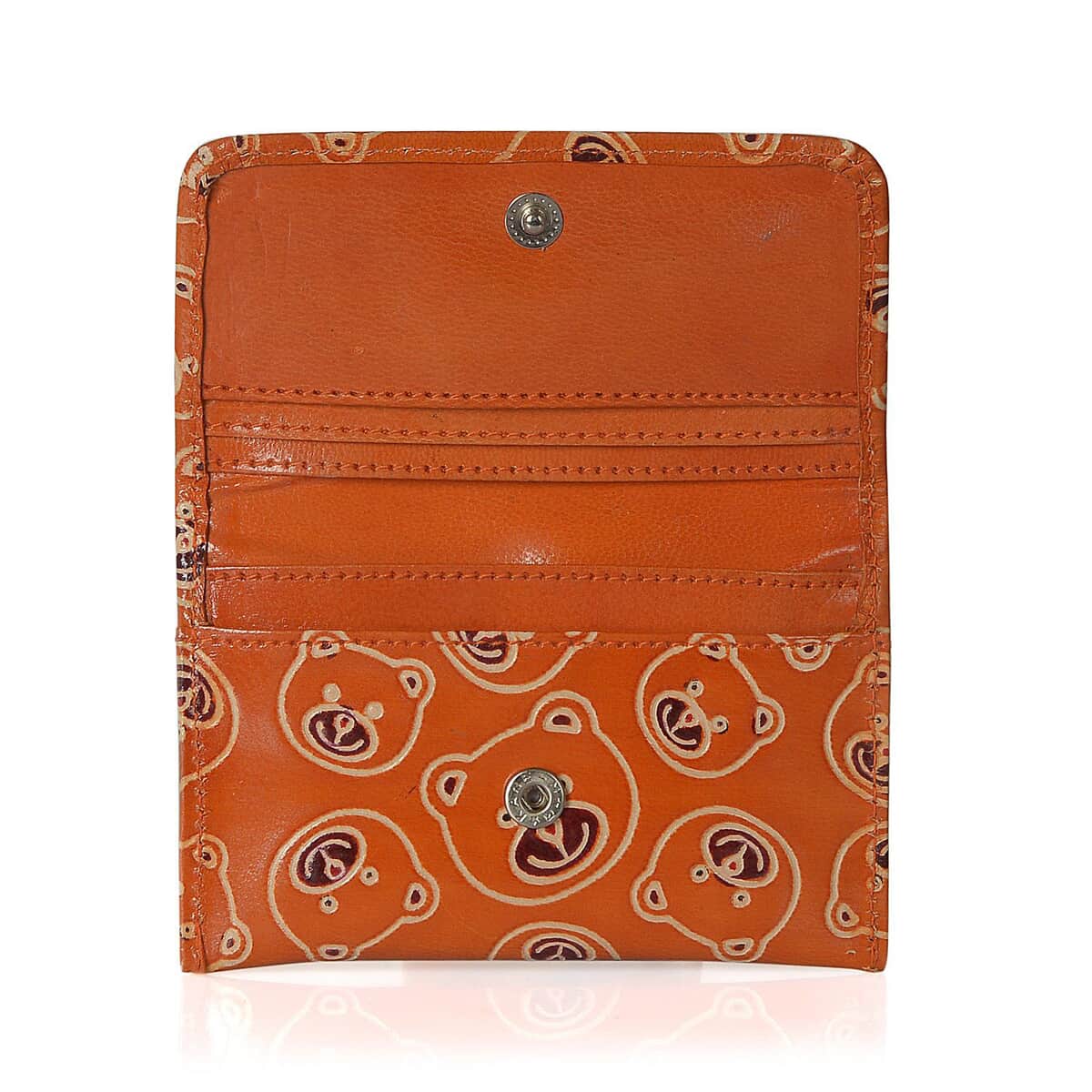 Orange Genuine Leather Bear Coin Pouch, Keychain and Wallet image number 4