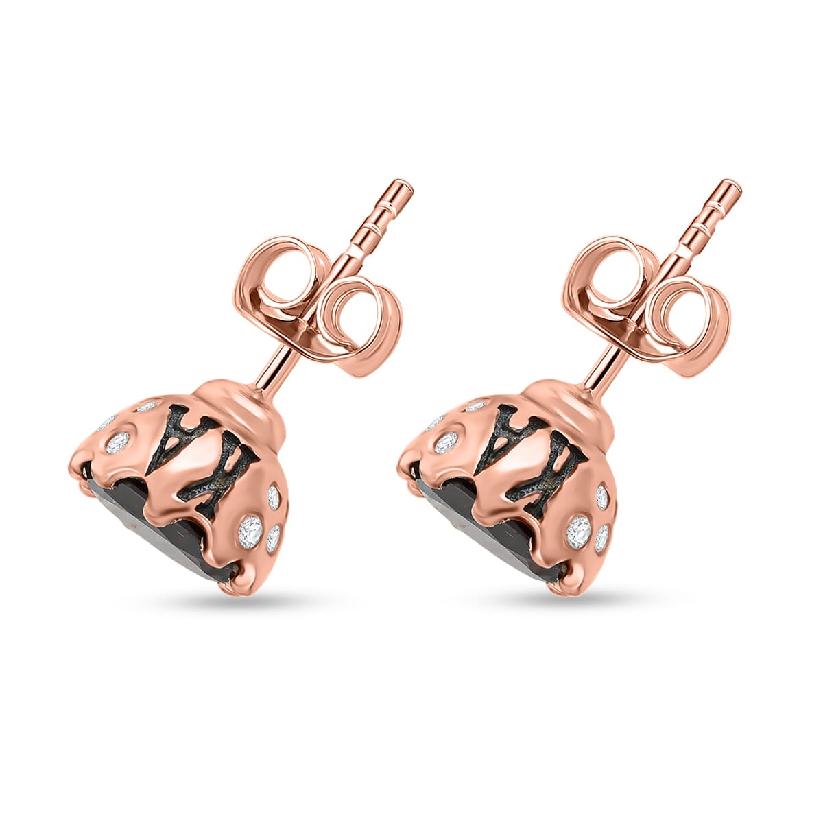 Orissa Rhodolite Garnet and Cambodian Zircon Stud Earrings in 14K Rose Gold Over Sterling Silver 5.85 ctw image number 3