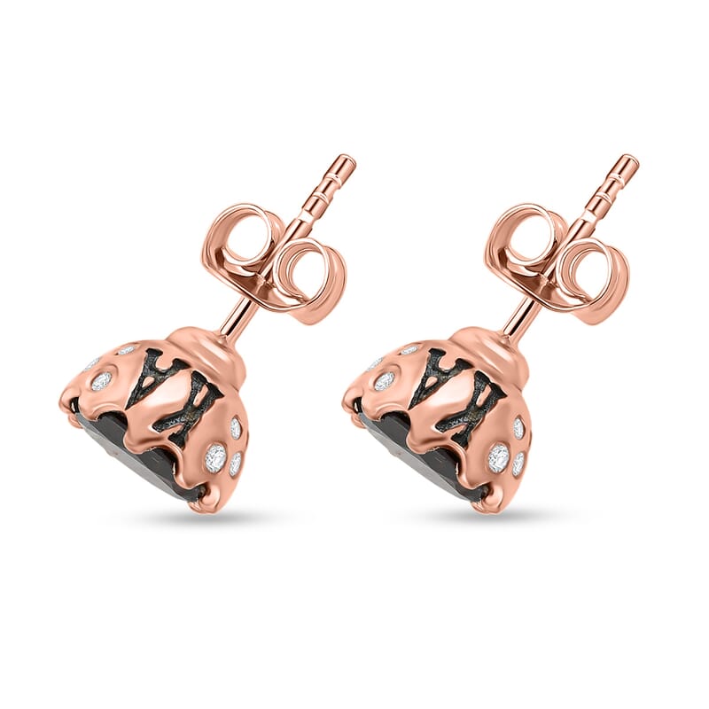 Orissa Rhodolite Garnet and Cambodian Zircon Stud Earrings in 14K Rose Gold Over Sterling Silver 5.85 ctw