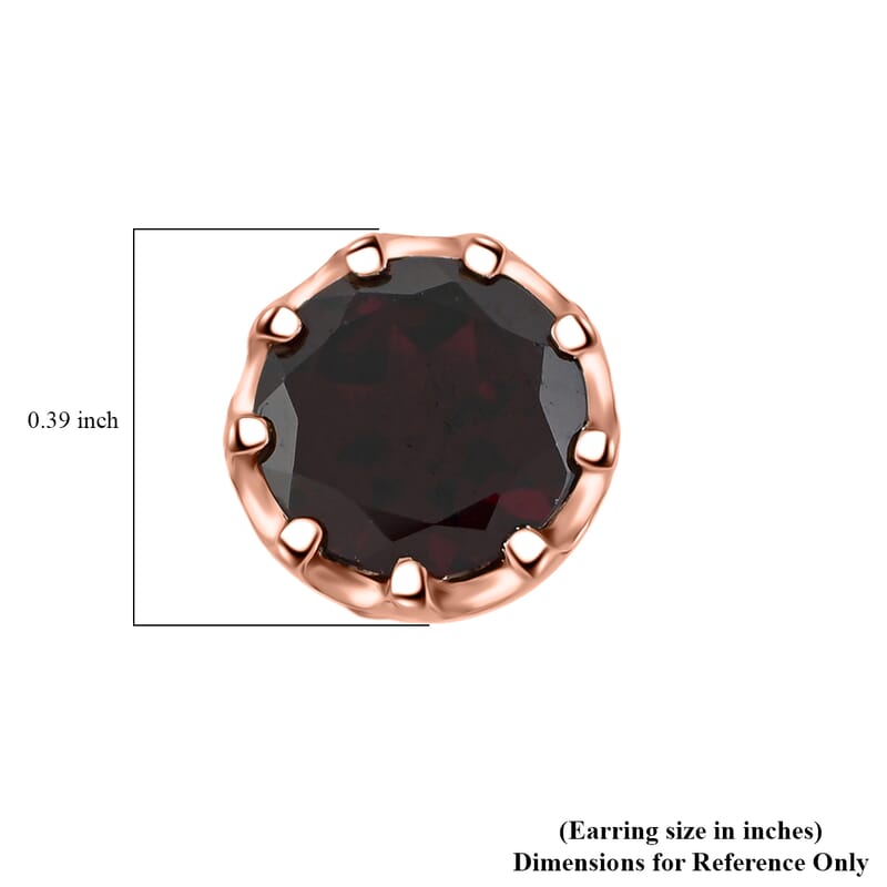 Orissa Rhodolite Garnet and Cambodian Zircon Stud Earrings in 14K Rose Gold Over Sterling Silver 5.85 ctw