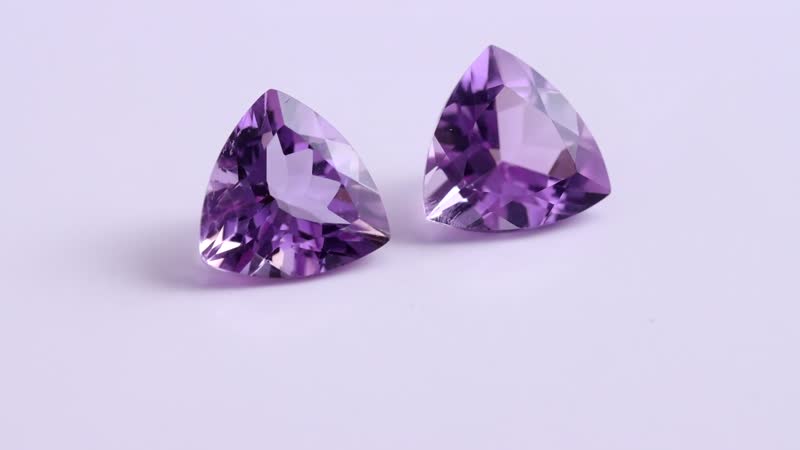 Rose De France Amethyst Set of 2 (Trl 11 mm) 7.23 ctw Loose Gemstone